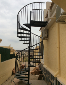 Metal Spiral stairs nr 1 home security in Murcia by Eriks Metal Work